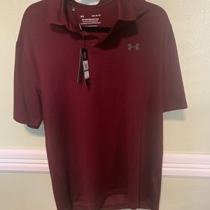 Under Armour maroon golf polo. Size large. NWT.